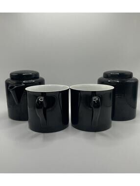 DANSK Midnight Black 4 Piece Tea Set